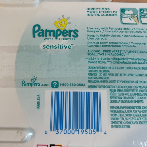 Pampers Baby 64 Wipes Pop Up Container Refillable Sensitive New SEALED Box READ - Picture 9 of 11